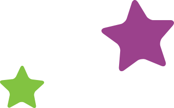 green and purple stars
